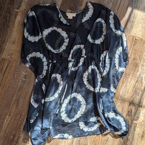 michael kors navy tie dye swim coverup